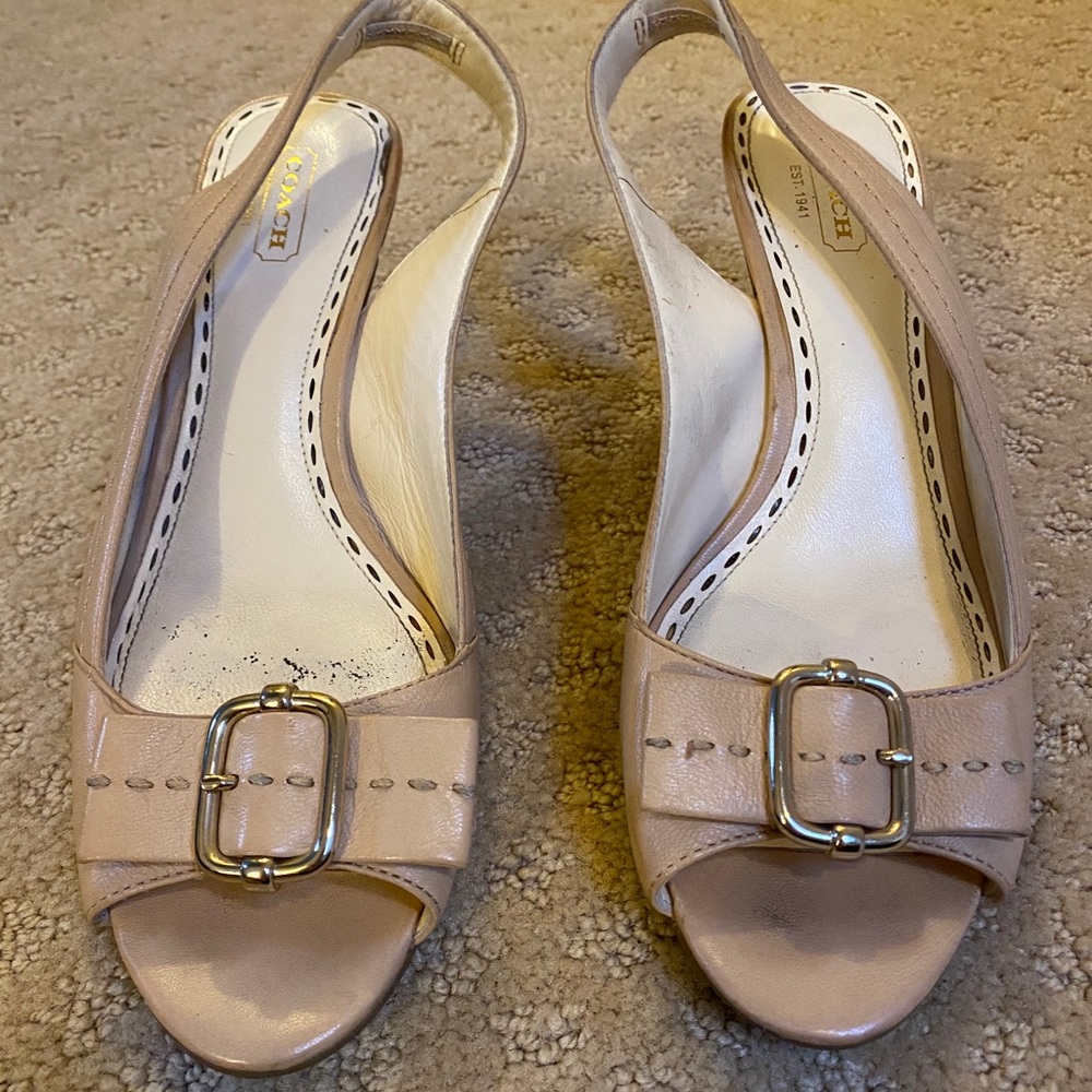 Coach slip on sandal low heel
